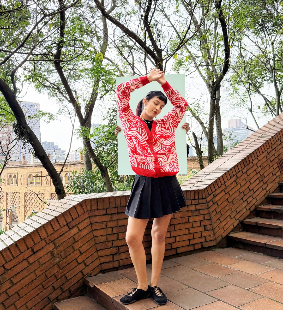 Cardigan estrella roja